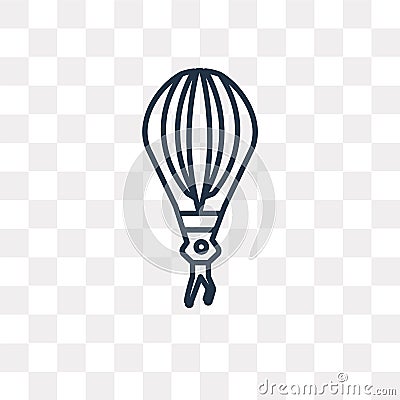 Parachute Open vector icon isolated on transparent background, l Vector Illustration