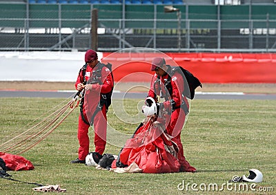 The Parachute Regiment's Red Devils parachute display team Editorial Stock Photo