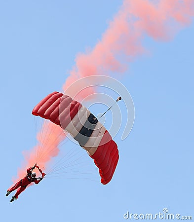 The Parachute Regiment's Red Devils parachute display team Editorial Stock Photo