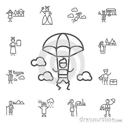 Parachutist icon. Adventure icons universal set for web and mobile Stock Photo