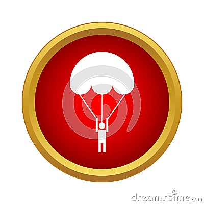 Parachutist icon in simple style Stock Photo