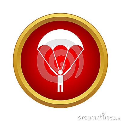 Parachutist icon in simple style Stock Photo