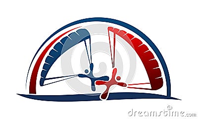 Parachutist Logo Design Template Vector Illustration