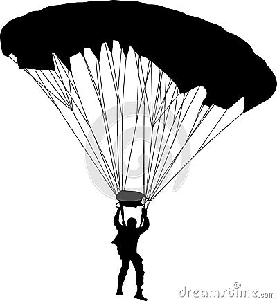 Parachutist silhouette vector Vector Illustration