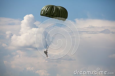 Parachutist in the war Stock Photo