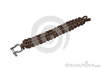 Paracord bracelet isolated on white back Stock Photo