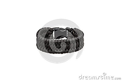 paracord bracelet isolated on white back Stock Photo