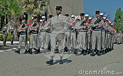 Parade of the French legionaries Editorial Stock Photo