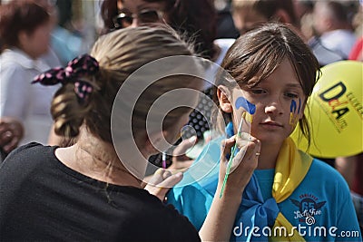 Parade on the Independence Day of Ukraine 2014. Editorial Stock Photo