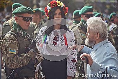 Parade on the Independence Day of Ukraine 2014. Editorial Stock Photo