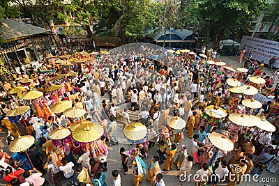 Poy Sang Long festival, A Ceremony of boys to become novice monk, In parade around temple in Chiang mai, Thailand Editorial Stock Photo