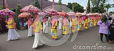 The parade welcomes the month of Muharram or islamic new year, participants walk and wear costumes Editorial Stock Photo
