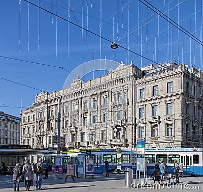 Paradeplatz square in Zurich Editorial Stock Photo