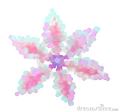 Paradice flower on the white background. Cartoon Illustration