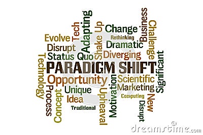 Paradigm Shift Word Cloud Stock Photo