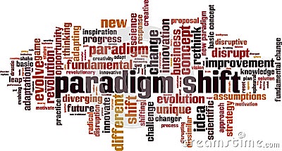 Paradigm shift word cloud Vector Illustration