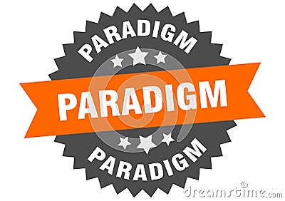 paradigm sign. paradigm circular band label. paradigm sticker Vector Illustration