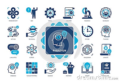 Paradigm solid icon set Stock Photo