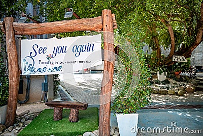 Paradise beach entrance gate in Phuket, Thailand Editorial Stock Photo