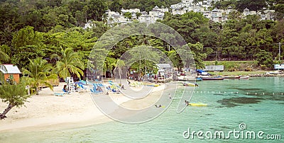 Paradise beach in Ocho Rios, Jamaica island Editorial Stock Photo