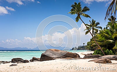 Paradise beach in the Seychelles Stock Photo