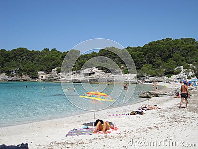 Paradise beach with turquoise waters and white sand Editorial Stock Photo