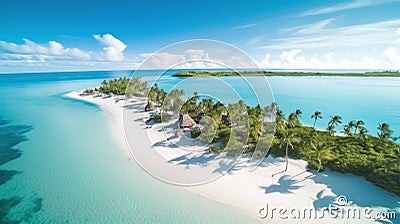 Paradise Found: A Captivating Escape to Pristine Beaches, Crystal Waters, and Azure Skies Stock Photo