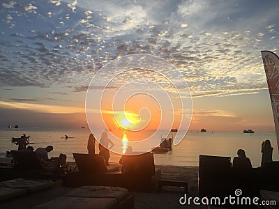 Paradise island view sunset of Koh Tao Thailand Editorial Stock Photo