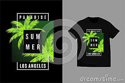 Paradise, los angeles - graphic t-shirt vector design Stock Photo