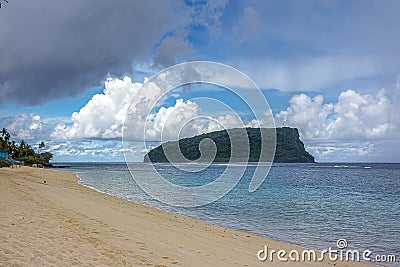 Paradise tropical beach Lalomanu on Upolu island, Samoa Stock Photo