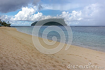 Paradise tropical beach Lalomanu on Upolu island, Samoa Stock Photo