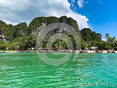 Paradise tropical beach Phranang Krabi Stock Photo