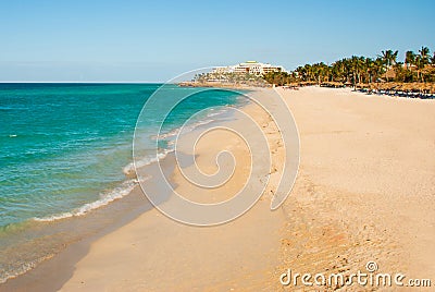 Paradise tropical beach on Varadero. Caribs. Cuba Stock Photo