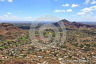 Paradise Valley & Camelback Mountain Stock Photo