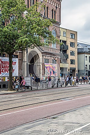 Paradiso Building At Amsterdam The Netherlands 2018. Summer Dance Forever Festival Editorial Stock Photo