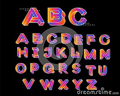 Paradox shape font. Impossible Letters. Set of vector letters constructed on the basis of paradox isometric view. Vector Vector Illustration