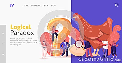 Paradox Which Came First Chicken or Egg Landing Page Template. Chicken-and-egg Metaphoric Adjective. Characters and Hen Vector Illustration