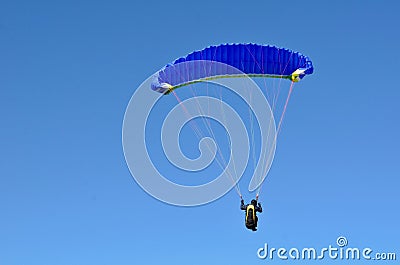 Paraglider in Blue; Horse Heaven Hills, Benton City, WA Editorial Stock Photo