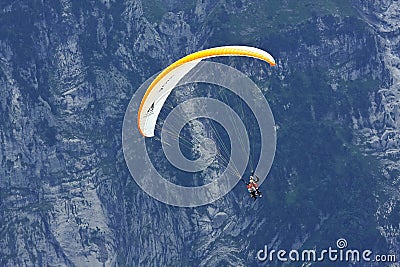 Paragliding in Bernese Alps, Grindelwald - Switzerland Editorial Stock Photo