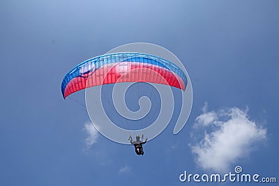 Paragliding athletes while competing in the national championship Editorial Stock Photo