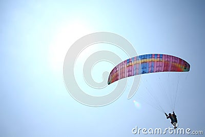 Paragliding athletes while competing in the national championship Editorial Stock Photo