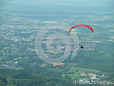 Paragliding , free flight, adrenaline Stock Photo