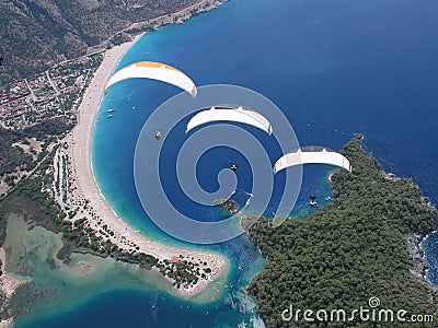 Paragliding Oludeniz Stock Photo