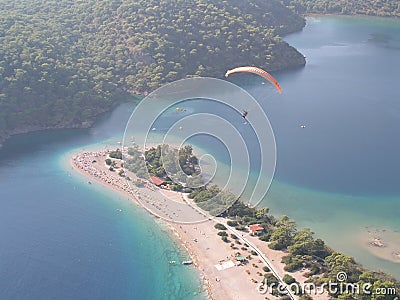 Paragliding Oludeniz Stock Photo