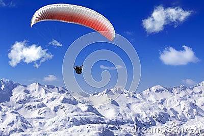 Paragliding over the mountains Editorial Stock Photo