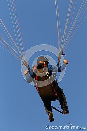 Paragliding sport pilot Editorial Stock Photo