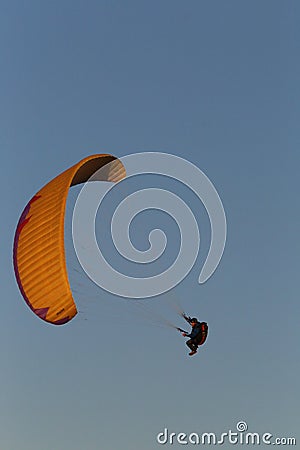 Paragliding takeoff maneuver Editorial Stock Photo