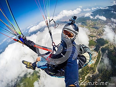 Paragliding. Turkey, Oludeniz Editorial Stock Photo