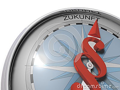 Paragraph compass indicating the future Stock Photo