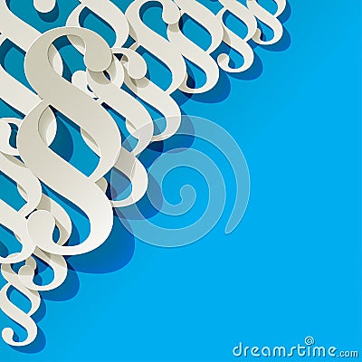 Paragraph white symbol on a blue background. Stock Photo